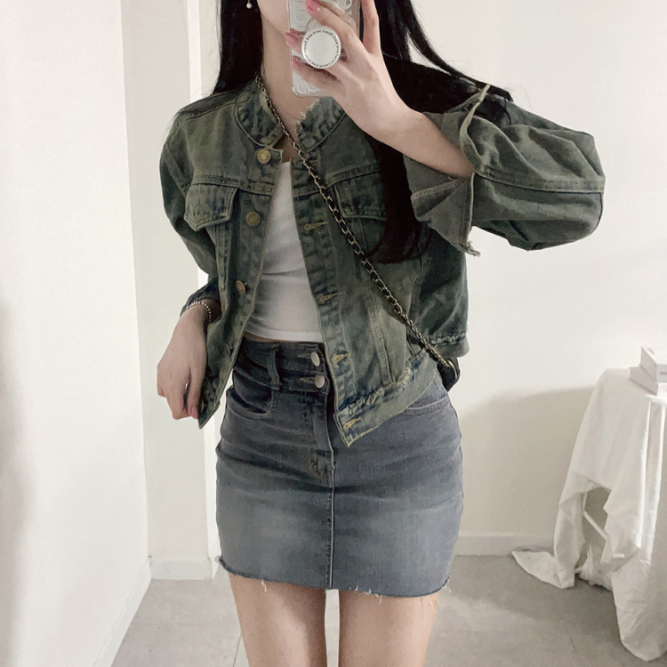 ウォッシングバイカーデニムジャケット｜ジャケット｜韓国