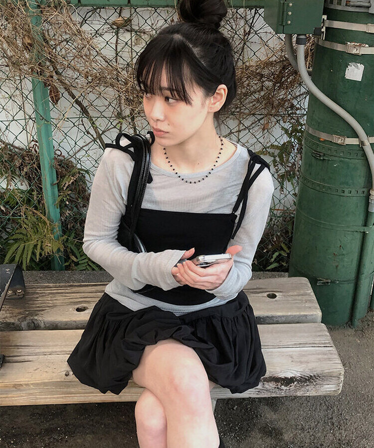 パンプキンバルーンミニスカート BLACK