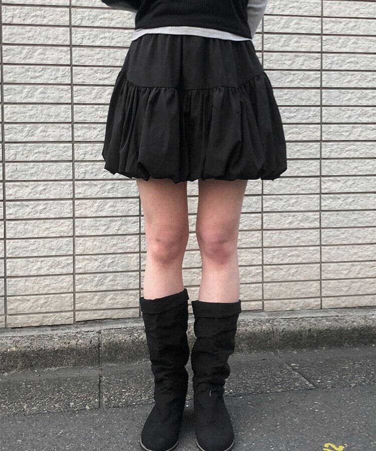 エンヌパンプキンバルーンミニスカート BLACK
