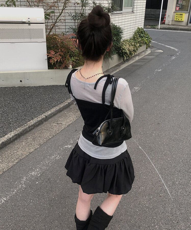 エンヌパンプキンバルーンミニスカート BLACK