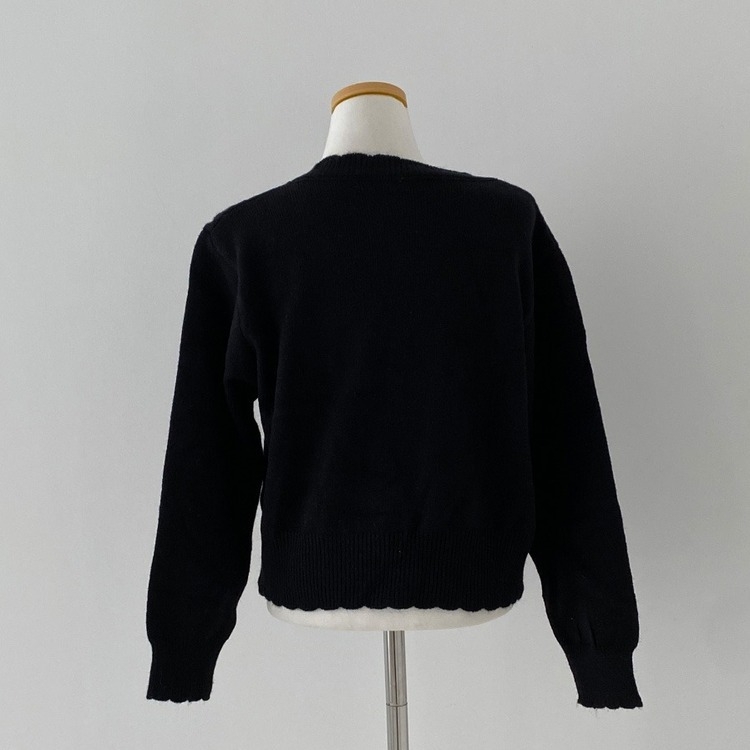 데일리한 무드 썸모어 러블리 펀칭 리본 크롭 니트 가디건