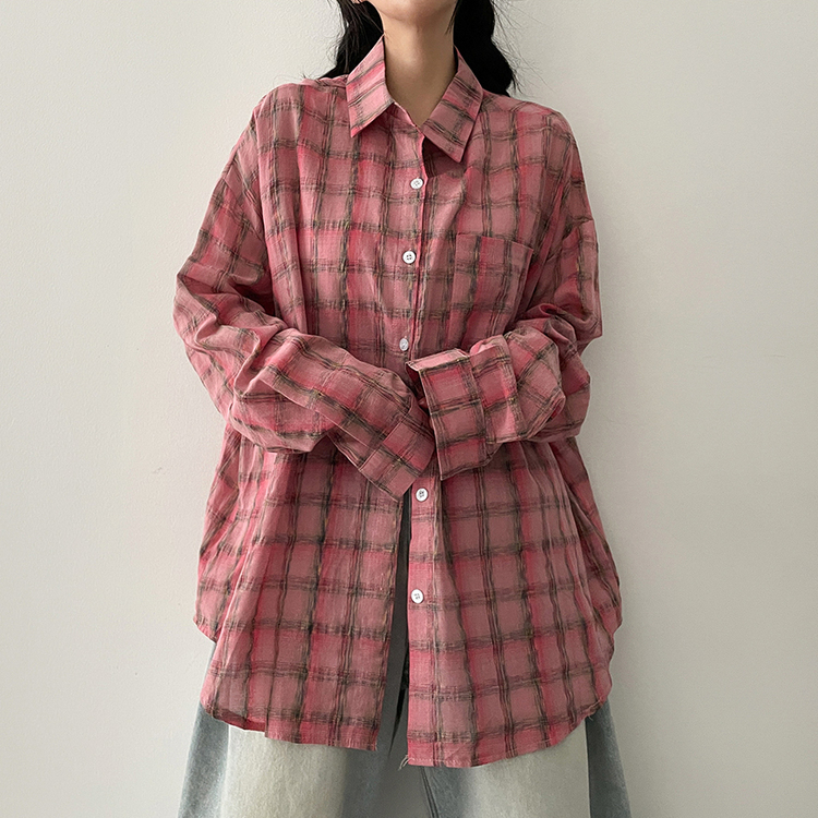 ラブリーピンクチェックシャツ｜シャツ｜韓国ファッション通販 SONA