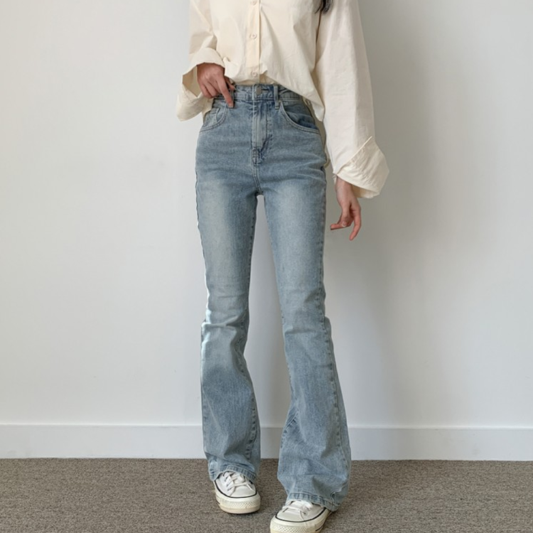 ハイウエストセミブーツカットデニムパンツ｜デニム｜韓国