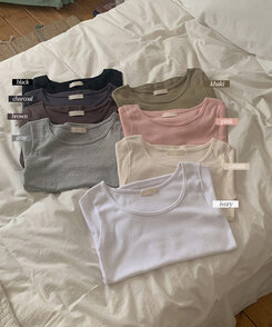 半袖Tシャツ シンプルラウンドネックスリム半袖Tシャツ8色