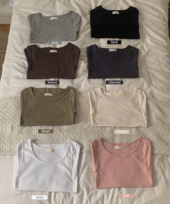 半袖Tシャツ シンプルラウンドネックスリム半袖Tシャツ8色