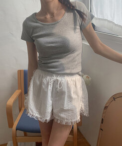 半袖Tシャツ シンプルラウンドネックスリム半袖Tシャツ8色 GRAY