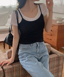 半袖Tシャツ シンプルラウンドネックスリム半袖Tシャツ8色 IVORY