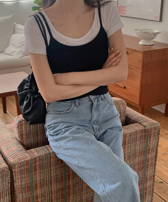 半袖Tシャツ シンプルラウンドネックスリム半袖Tシャツ8色 IVORY