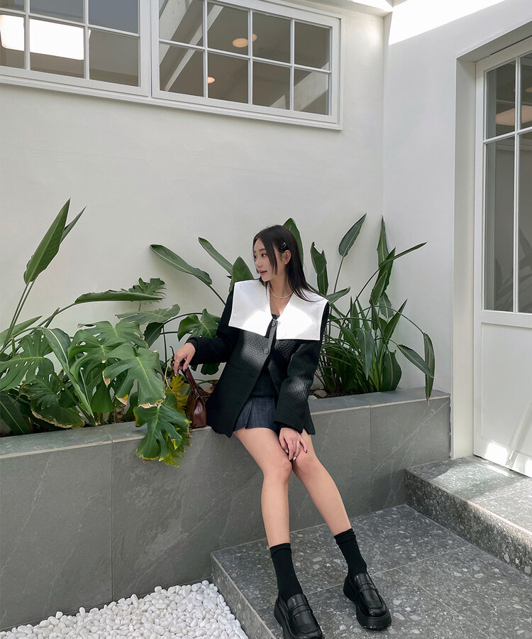 チョコレートプラットフォームローファー BLACK