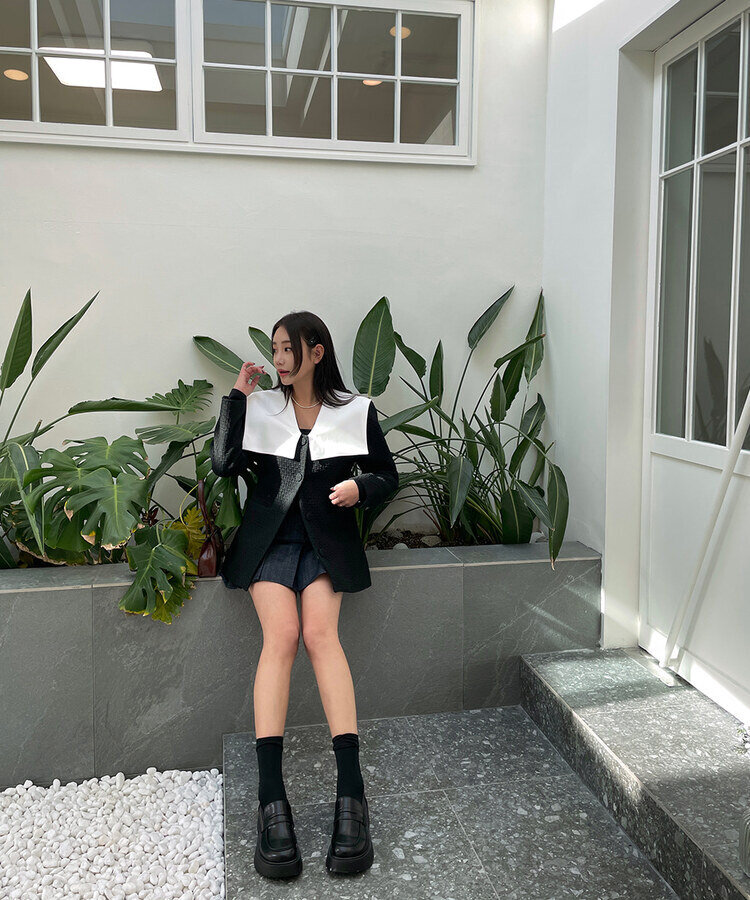 チョコレートプラットフォームローファー BLACK