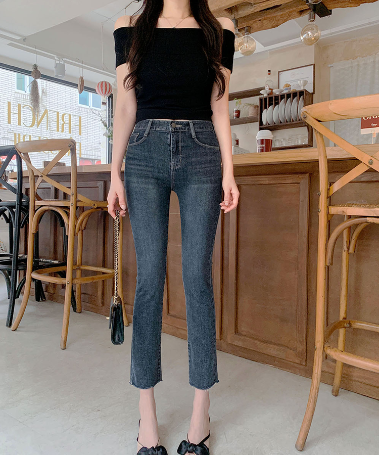 ケイディンダークブルーストレートパンツ｜デニム｜韓国