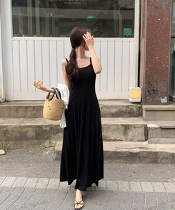 ロングワンピース キャミロングワンピース Black