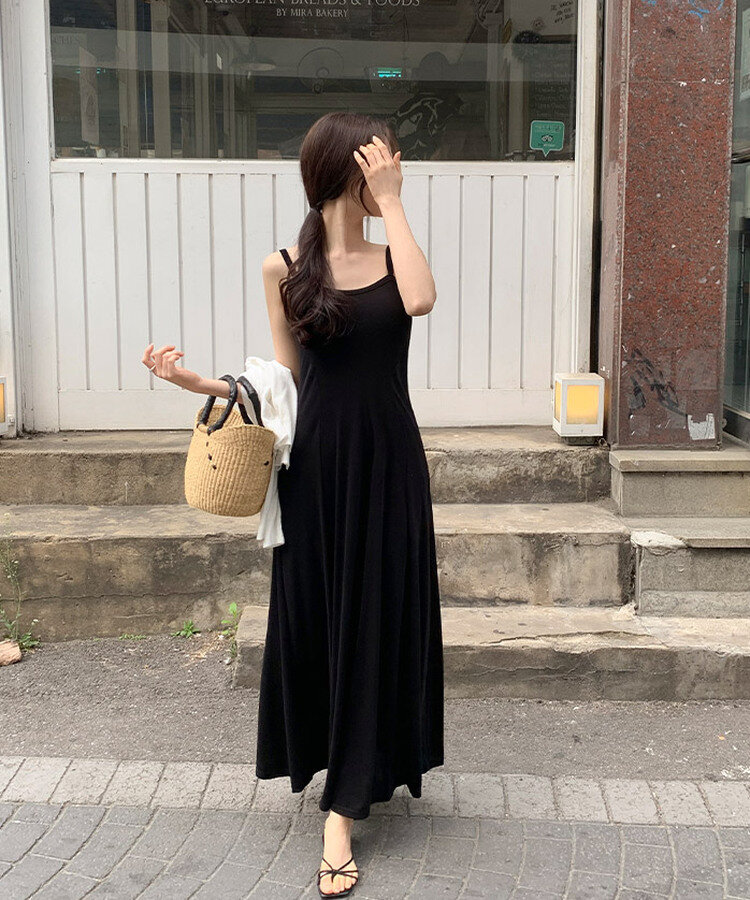 キャミロングワンピース Black