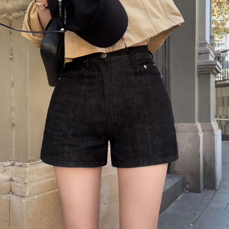 ノンフェードデニムショートパンツ BLACK