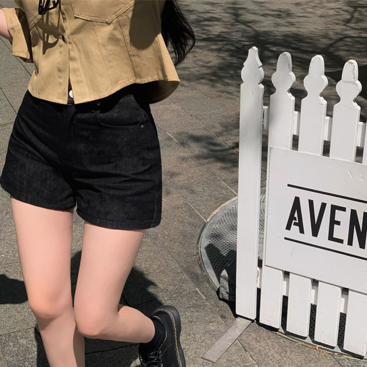 ノンフェードデニムショートパンツ BLACK