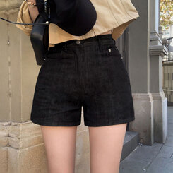 ショートパンツ ノンフェードデニムショートパンツ BLACK