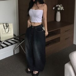 ノースリーブ リブインナークロップキャミソール IVORY