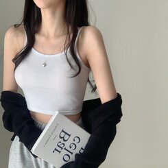 ノースリーブ インナークロップキャミソール9色 IVORY