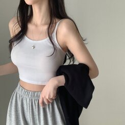 ノースリーブ インナークロップキャミソール9色 IVORY