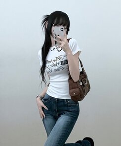 半袖Tシャツ スリムフィットプリンティング半袖Tシャツ IVORY