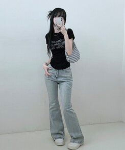 半袖Tシャツ スリムフィットプリンティング半袖Tシャツ BLACK