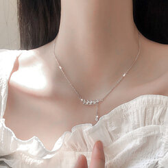 ジュエリー シンプルリーフネックレス SILVER