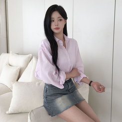 フェアリーオーバーフィットストライプシャツ PINK