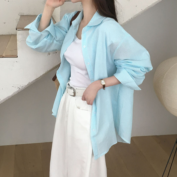 フェアリーオーバーフィットストライプシャツ MINT