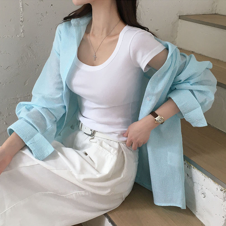 フェアリーオーバーフィットストライプシャツ MINT