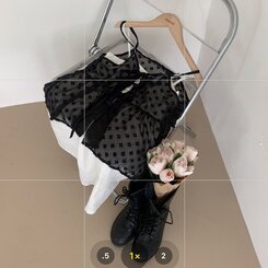 ブラウス リボンシースルーレースキャミソールブラウス BLACK