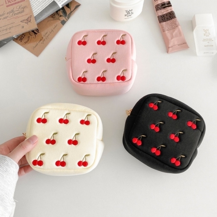 リネン刺繍 ちゃちゃ子ページ】マルチクロス ボートポーチ リネン刺繍