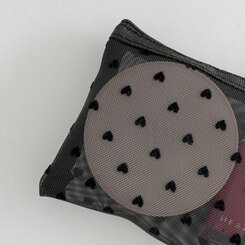 ファッション雑貨 ハートブラックメッシュネットポーチ