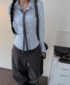 シンプルスリムネクタイ GRAY