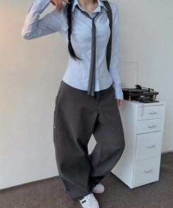 シンプルスリムネクタイ GRAY