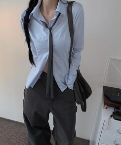 シンプルスリムネクタイ GRAY