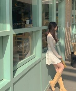 モブフラワーエンボAラインフレアミニスカートパンツ IVORY