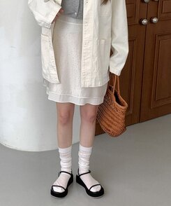 靴下・タイツ シンプルデイリーソックス IVORY
