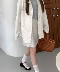 靴下・タイツ シンプルデイリーソックス IVORY