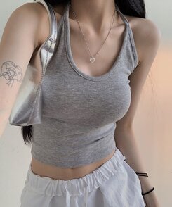 ノースリーブ ラヘルホルターネックノースリーブ GRAY
