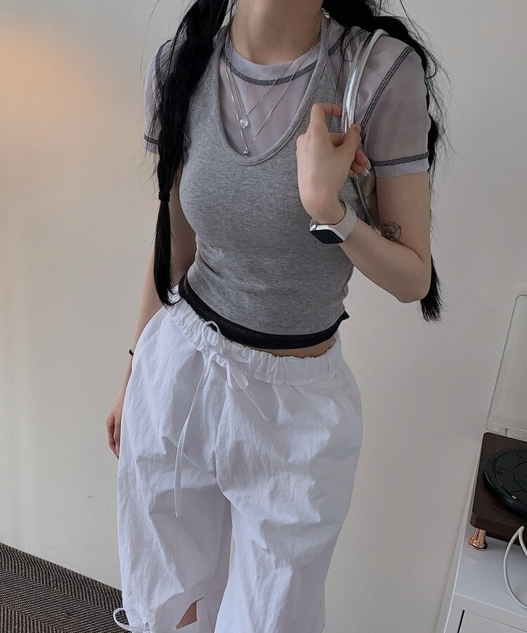ラヘルホルターネックノースリーブ GRAY