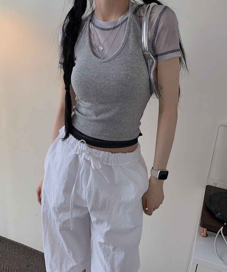 ラヘルホルターネックノースリーブ GRAY