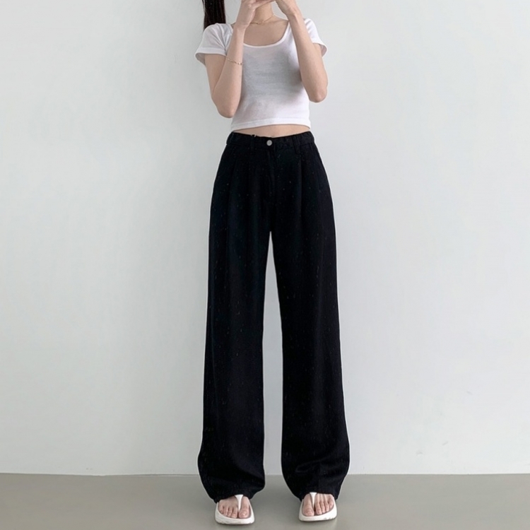 2XL핀턱 텐셀 쿨링 너무 가벼워 와이드 면팬츠 블랙
