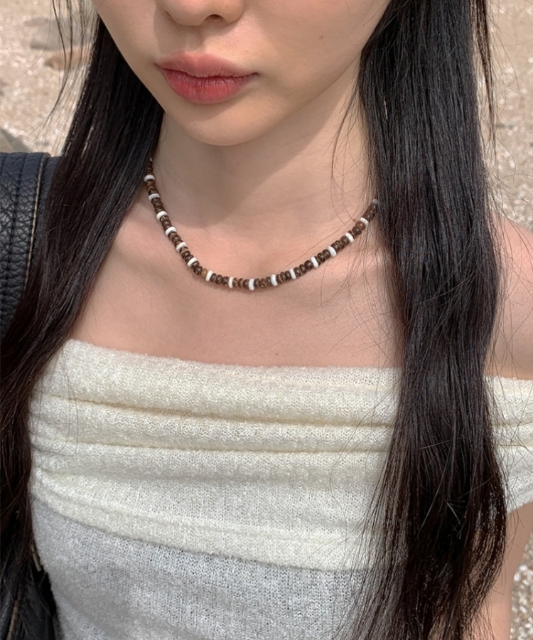 SAC5257 ココナッツウッドチョーカーネックレス ネックレス