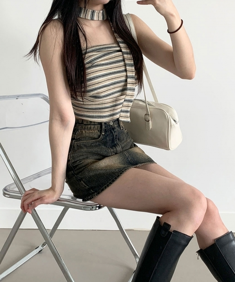 【SHORT/LONG 丈別】ウォッシングデニムミニスカート YELLOW BLUE