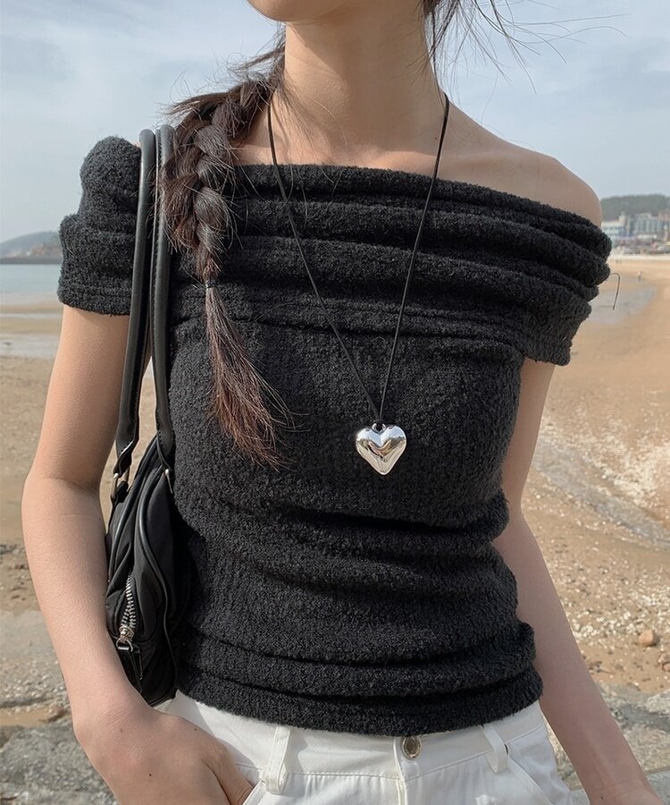 ビッグハートドロップネックレス SILVER
