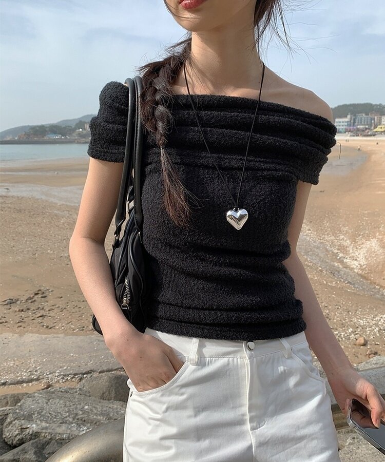 ビッグハートドロップネックレス SILVER