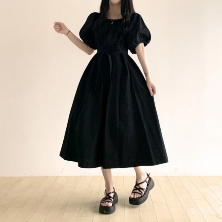 ヌニテパコットンロングワンピース　S セール】 コットンバックサテン ロングワンピース （ロング