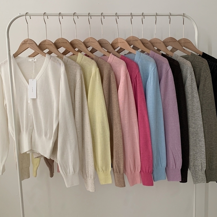 웨이 린넨니트 크롭 기본 가디건 12color