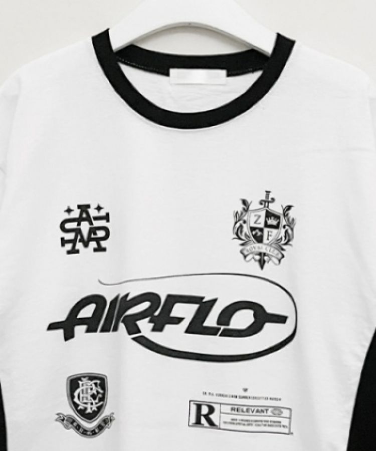配色レタリングボックスフィット半袖Tシャツ