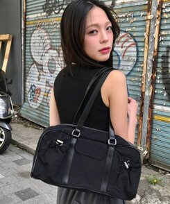 ストリングポケットショルダーバッグ BLACK